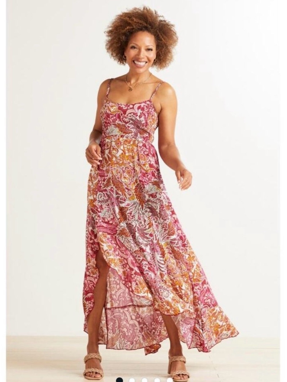 Free People "Forever Yours" Smocked Slip Maxi Dress XS